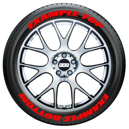 Top and Bottom Text On Tires | TIRE STICKERS .COM