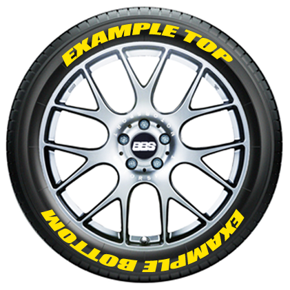 Top and Bottom Text On Tires | TIRE STICKERS .COM