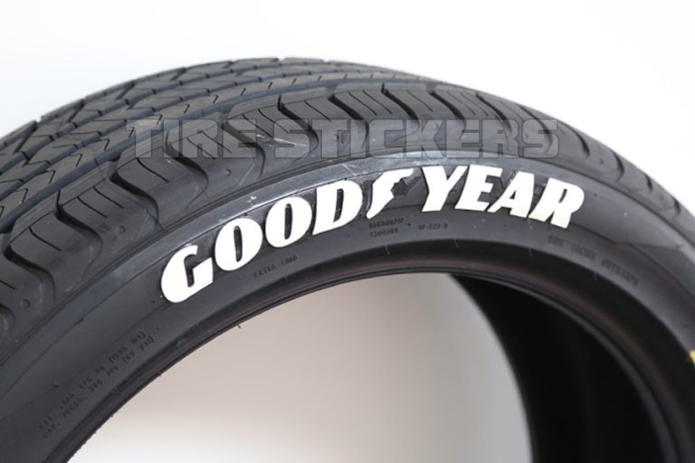 GOODYEAR TIRE STICKER-WHITE RAISED RUBBER DECAL TIRES | TIRE STICKERS .COM