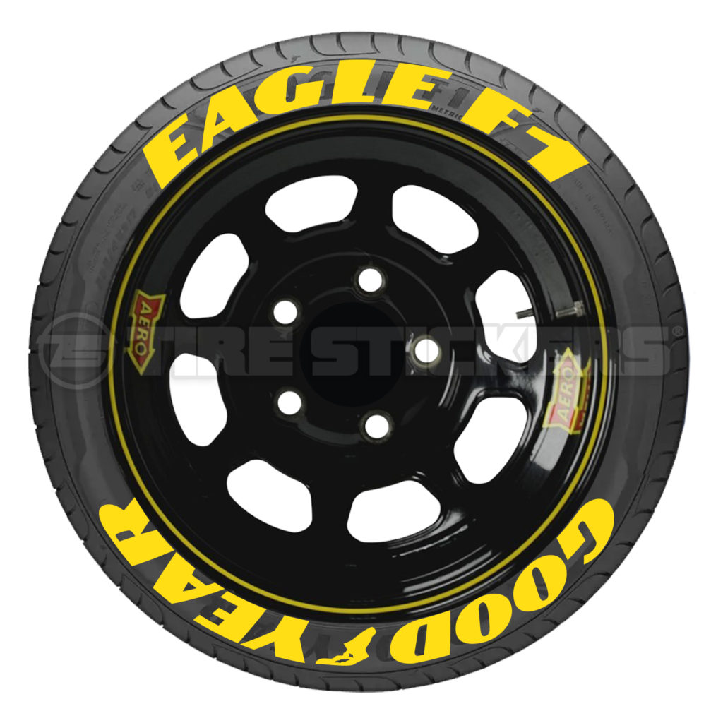 Goodyear Eagle F1 - Yellow Tire Stickers - NASCAR Style WM | TIRE ...